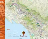 Mappa del percorso Via del Volto Santo, un viaggio di 150 km tra sentieri, bici e treno, attraverso la Toscana.