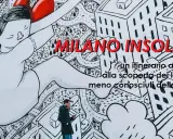 Mural con un itinerario a piedi per visitare Milano a piedi, alla scoperta di luoghi insoliti.
