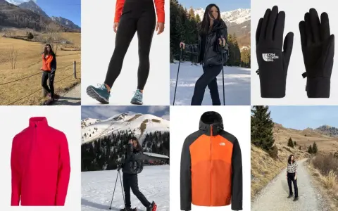 Abbigliamento per camminare in inverno: giacche, pantaloni, guanti e pile per affrontare il freddo in montagna.